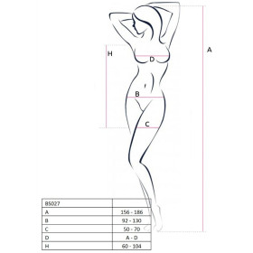 PASSION - FEMME BS027 BODYSTOCKING BLANC STYLE ROBE TAILLE UNIQUE