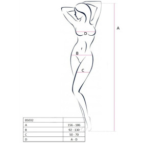 PASSION - FEMME BS032 BODYSTOCKING ROUGE TAILLE UNIQUE