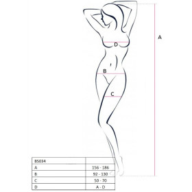 PASSION - FEMME BS034 BODYSTOCKING BLANC TAILLE UNIQUE