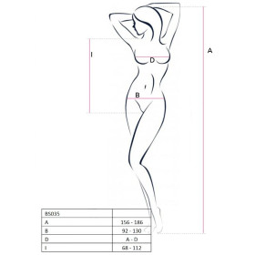 PASSION - FEMME BS035 BODYSTOCKING ROUGE TAILLE UNIQUE
