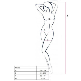 PASSION - FEMME BS036 BODYSTOCKING BLANC TAILLE UNIQUE