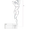 PASSION - FEMME BS038 BODYSTOCKING BLANC TAILLE UNIQUE