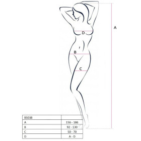 PASSION - FEMME BS038 BODYSTOCKING ROUGE TAILLE UNIQUE