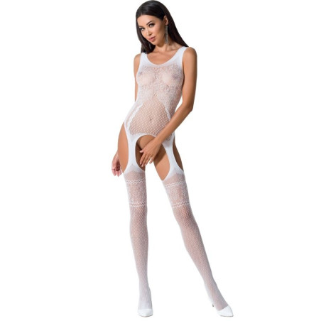 PASSION - FEMME BS061 BODYSTOCKING BLANC TAILLE UNIQUE