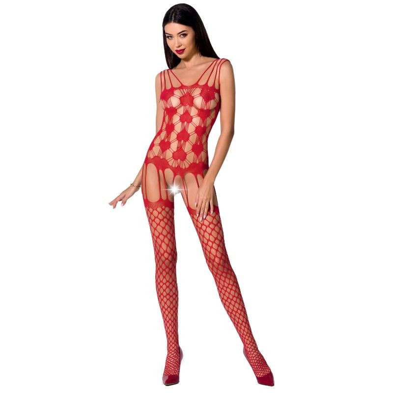 PASSION - FEMME BS067 BODYSTOCKING ROUGE TAILLE UNIQUE