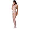 PASSION - FEMME BS067 BODYSTOCKING BLANC TAILLE UNIQUE
