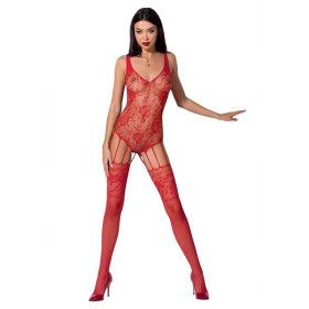 PASSION - FEMME BS074 BODYSTOCKING TAILLE UNIQUE ROUGE