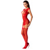 PASSION - FEMME BS082 BODYSTOCKING ROUGE TAILLE UNIQUE