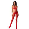 PASSION - FEMME BS084 BODYSTOCKING ROUGE TAILLE UNIQUE