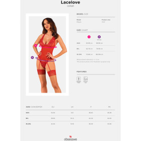 OBSESSIVE - CORSET LACELOVE ROUGE XS/S