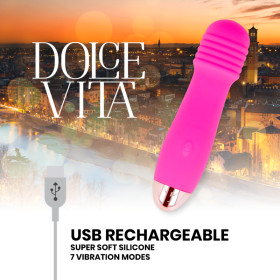 DOLCE VITA - VIBRATEUR RECHARGEABLE TROIS ROSE 7 VITESSES