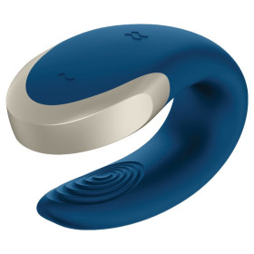 SATISFYER - VIBRATEUR DOUBLE LOVE LUXURY PARTNER BLEU