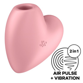 SATISFYER - STIMULATEUR ET VIBRATEUR CUTIE HEART AIR PULSE ROSE