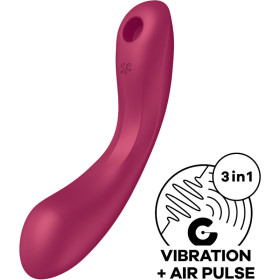 SATISFYER - CURVE TRINITY 1 AIR PULSE VIBRATION ROUGE