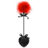 Cravache coeur noire bdsm avec plumeau rouge - CC570073