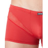 Boxer rouge sexy avec fine résille en V - LM805-67RED