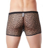 Boxer noir sexy filet irrégulier fétichiste - LM810-67BLK