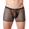 Boxer noir sexy filet irrégulier fétichiste - LM810-67BLK