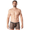 Boxer noir sexy filet irrégulier fétichiste - LM810-67BLK