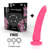 DELTA CLUB - TOYS HARNAIS + DONG SILICONE ROSE 20 X 4CM