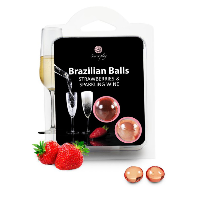 Boules de massage Brésiliennes fraise vin pétillant - BZ3852