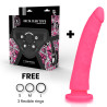 DELTA CLUB - TOYS HARNAIS + DONG SILICONE ROSE 23 X 4.5 CM