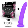 DELTA CLUB - TOYS HARNAIS + DONG SILICONE VIOLET 23 X 4.5 CM