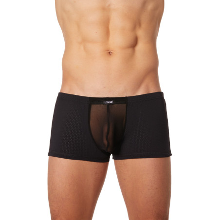 Boxer noir finement ajouré et transparence - LM905-67BLK