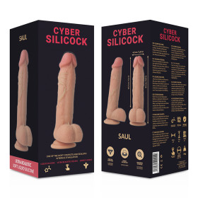 CYBER SILICOCK - STRAP-ON SAUL SILICONE LIQUIDE AVEC 3 ANNEAUX GRATUITS