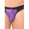 Jock violet en dentelle et simili cuir - LM2002-27PUR