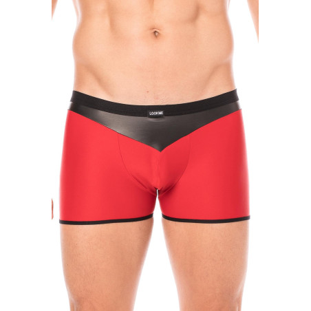 Boxer rouge simili cuir brillant - LM2001-67RED