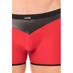 Boxer rouge simili cuir brillant - LM2001-67RED