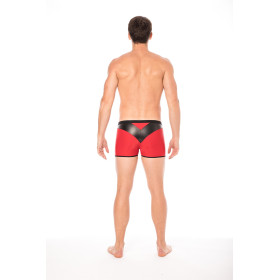 Boxer rouge simili cuir brillant - LM2001-67RED