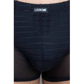 Boxer noir rayé opaque et transparent - LM2906-67BLK