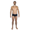 Boxer noir rayé opaque et transparent - LM2906-67BLK