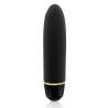 Mini-vibromasseur noir en silicone et sa trousse - E27852