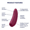 Stimulateur clitoridien connecté bordeaux Curvy 1+ Satisfyer - CC5972390214