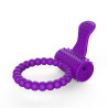 Anneau violet vibrant silicone avec langue picot - COR-018PUR