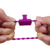 Anneau violet vibrant silicone avec langue picot - COR-018PUR