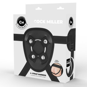 COCK MILLER - HARNAIS + SILICONE DENSITÉ COCKSIL ARTICULABLE NOIR 13 CM