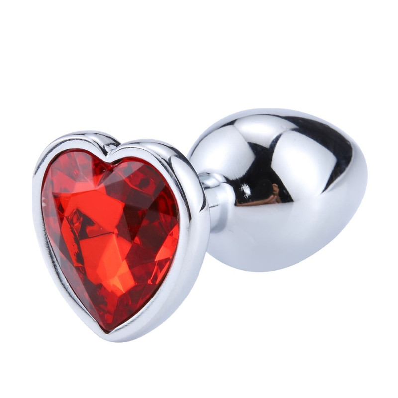 Plug bijou coeur en aluminium bijou rouge Small - RY-013RED