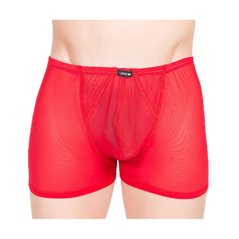 Boxer fine résille rouge - LM92-67RED