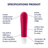 Vibromasseur rouge USB Ultra Power Bullet 1 Satisfyer - CC597731