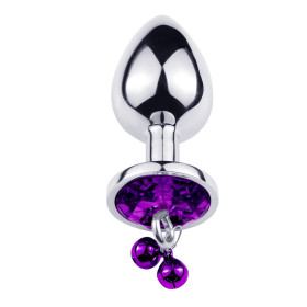 Plug bijou aluminium violet avec clochettes Taille S -  RY-001-A-ZB