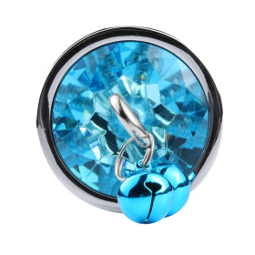 Plug bijou aluminium bleu avec clochettes Taille M -  RY-002-A-ZB