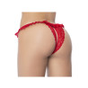 Culotte ouverte rouge avec froufrou en dentelle  - MAL119RED