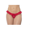 Culotte ouverte rouge avec froufrou en dentelle  - MAL119RED