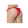 Culotte ouverte rouge avec froufrou en dentelle  - MAL119RED