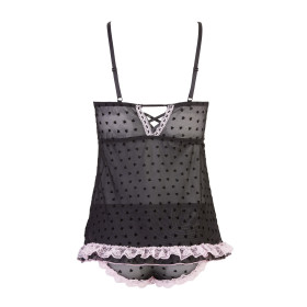 Nuisette noire transparente et culotte assorti - R2250080