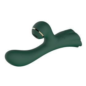 Vibromasseur double stimulation point G et clitoris par vibrations membrane vert USB - FAIRYGREEN